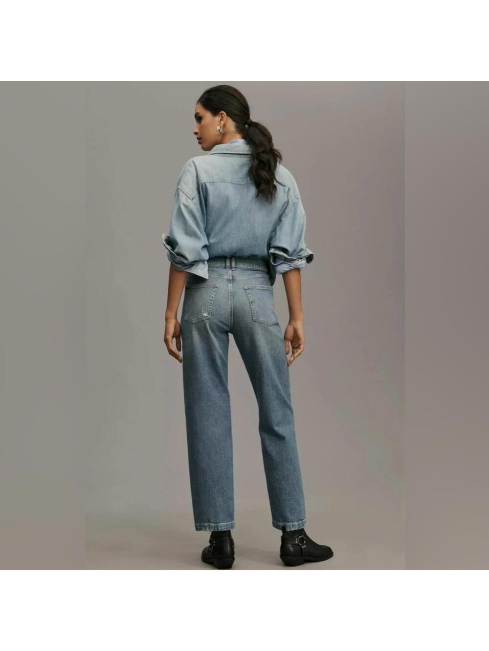 Anthropologie Pilcro Reworked High-Rise Taper Jeans - Picture 2 of 9